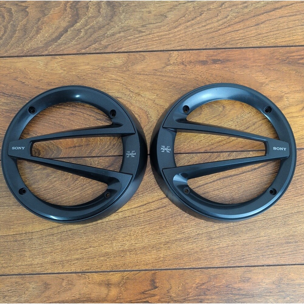 2 Sony Xplod Auto Speaker Grill Cover Replacements X Plod Black Guards
